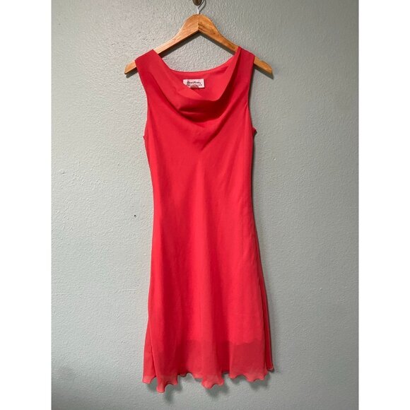 Vintage Giorgio Fiorlini Women's Peach Orange‎ Drap Dress Size 10 - Picture 4 of 10